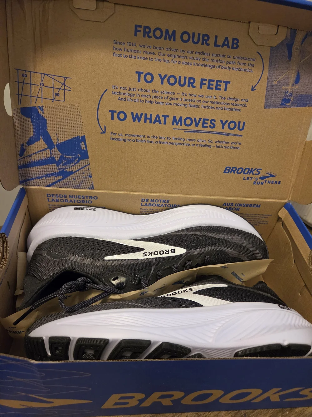 Brooks Men's Ghost Running Shoe - Black/White
